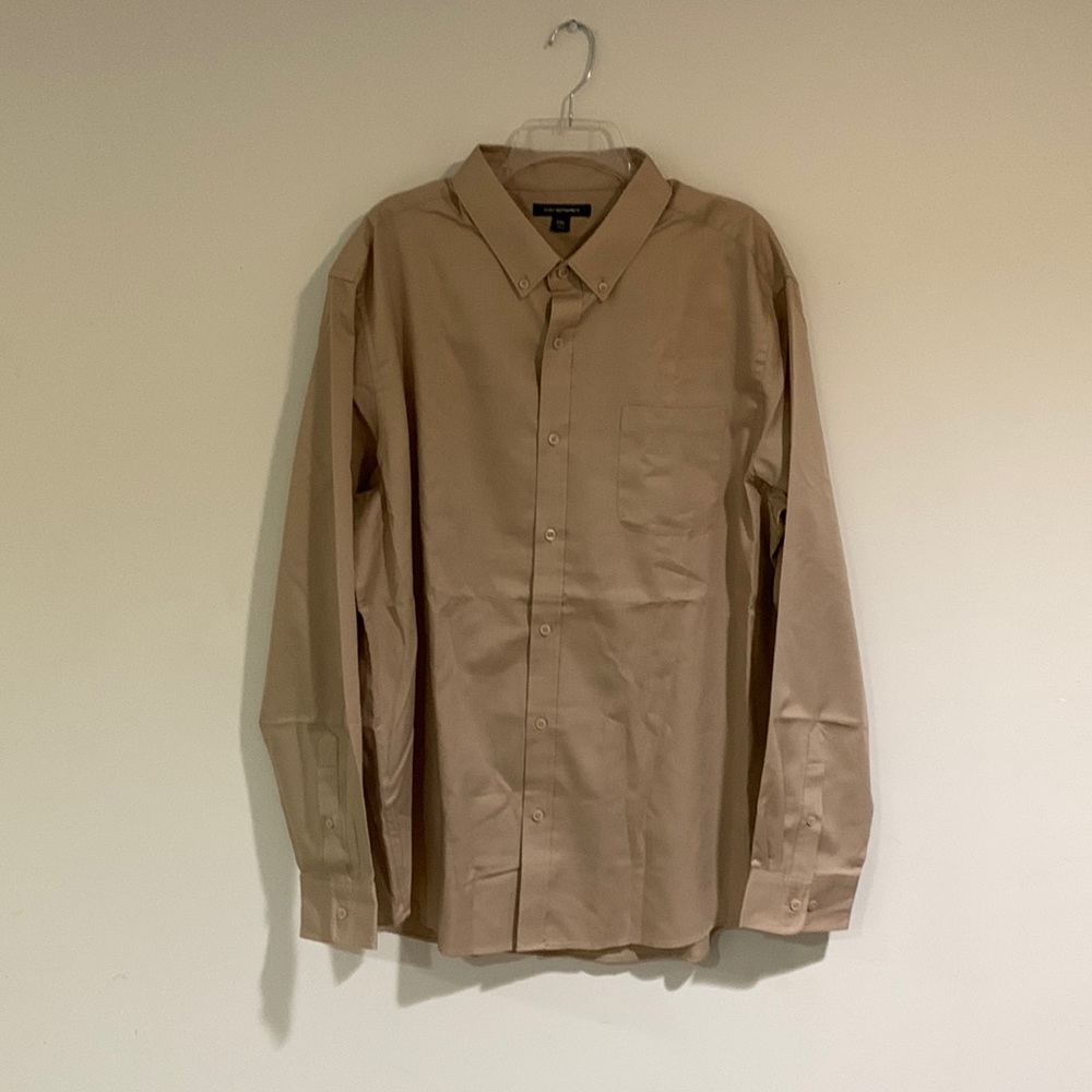NWOT Mens 2XL Port Authority Tan Dress Shirt
